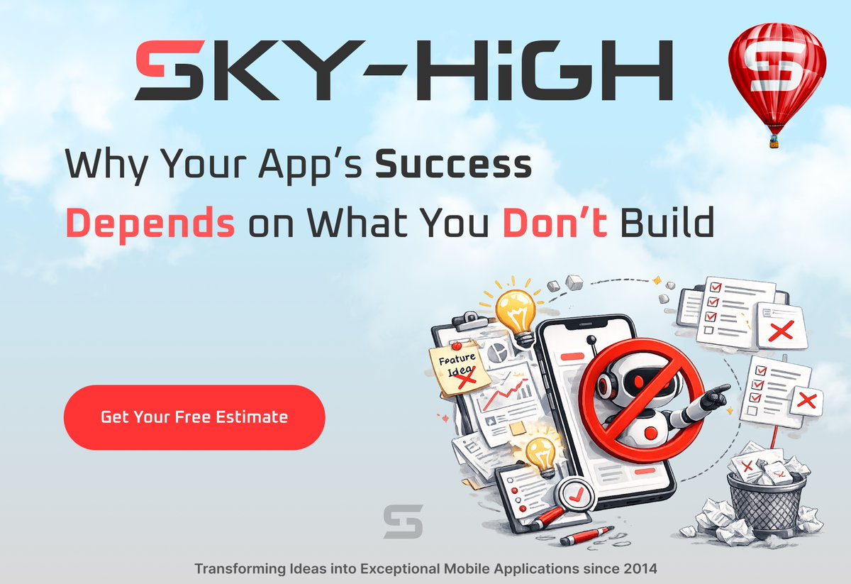 SkyHighapps's tweet photo. 🚫 Your app’s success depends on what you don’t build.

More features ≠ more value.
❌ Cluttered UX
❌ Slower performance
❌ Higher costs

Great apps are focused.

At Sky-High, we help define what to build—and what to leave out.

#AppDevelopment #MVP #MobileApps #SkyHigh #AppDev https://t.co/Kf2Pi2CYQu