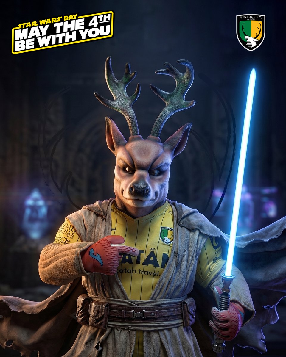 venadosfc's tweet photo. El lado astado de la Fuerza se siente más fuerte que nunca. ¡Que la fuerza acompañe a todos! 🦌⚡

#MayThe4thBeWithYou 🌌 https://t.co/g7D0gVo03l