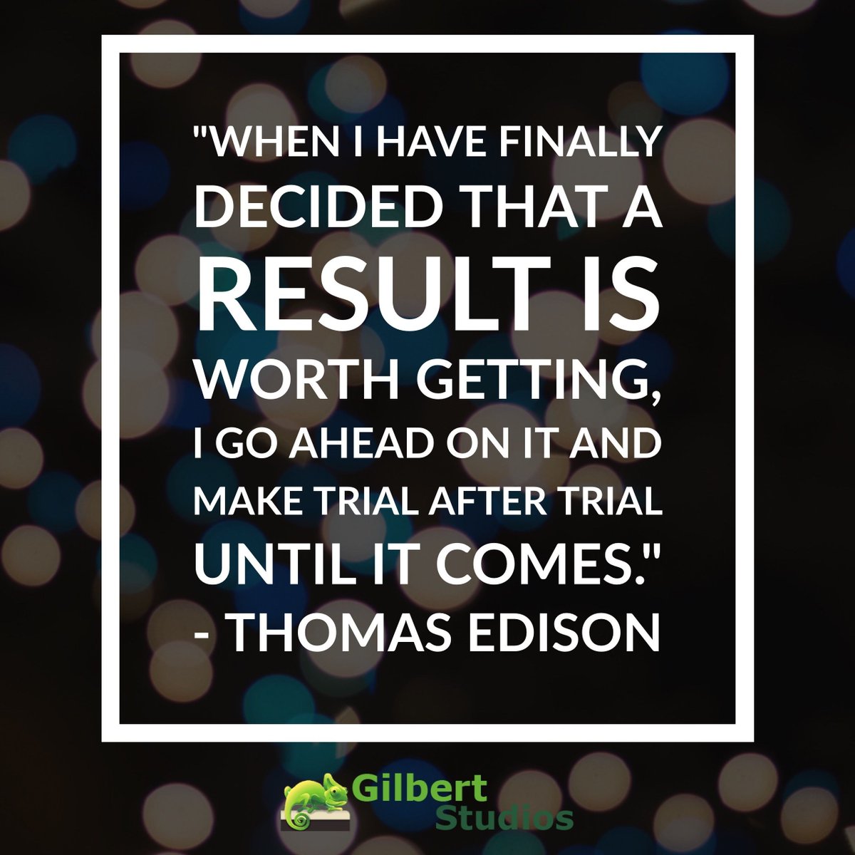 cjgilbertwebpro's tweet image. "When I have finally decided that a result is worth getting, I go ahead on it and make trial after trial until it comes."
- Thomas Edison
#quote
#MotivationMonday

#smallbusiness #businesstips #business101 #entrepreneur #marketing #networking #virtualevents