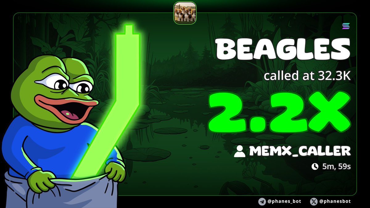 memx_caller's tweet image. 2x on my call $BEAGLES

GsQffnhZDwHpn5zeWCDaKbAGqVQa7RqWCPBZkY17pump
#Eth #memecoin #memecoin1000x