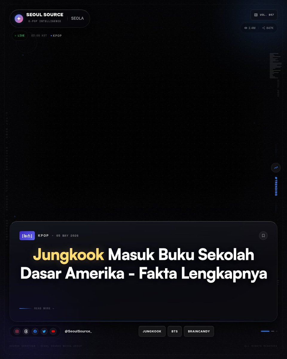 kpopdankdramaid's tweet image. Jungkook jadi penyanyi Korea pertama di buku edukasi SD Amerika bareng Messi, Ronaldo &amp;amp; Taylor Swift. Satu-satunya solo artis Asia di Capstone Library. Influence level global emang beda. #Jungkook #BT

 Read More: threads.com/@seoulsource_
-Seola