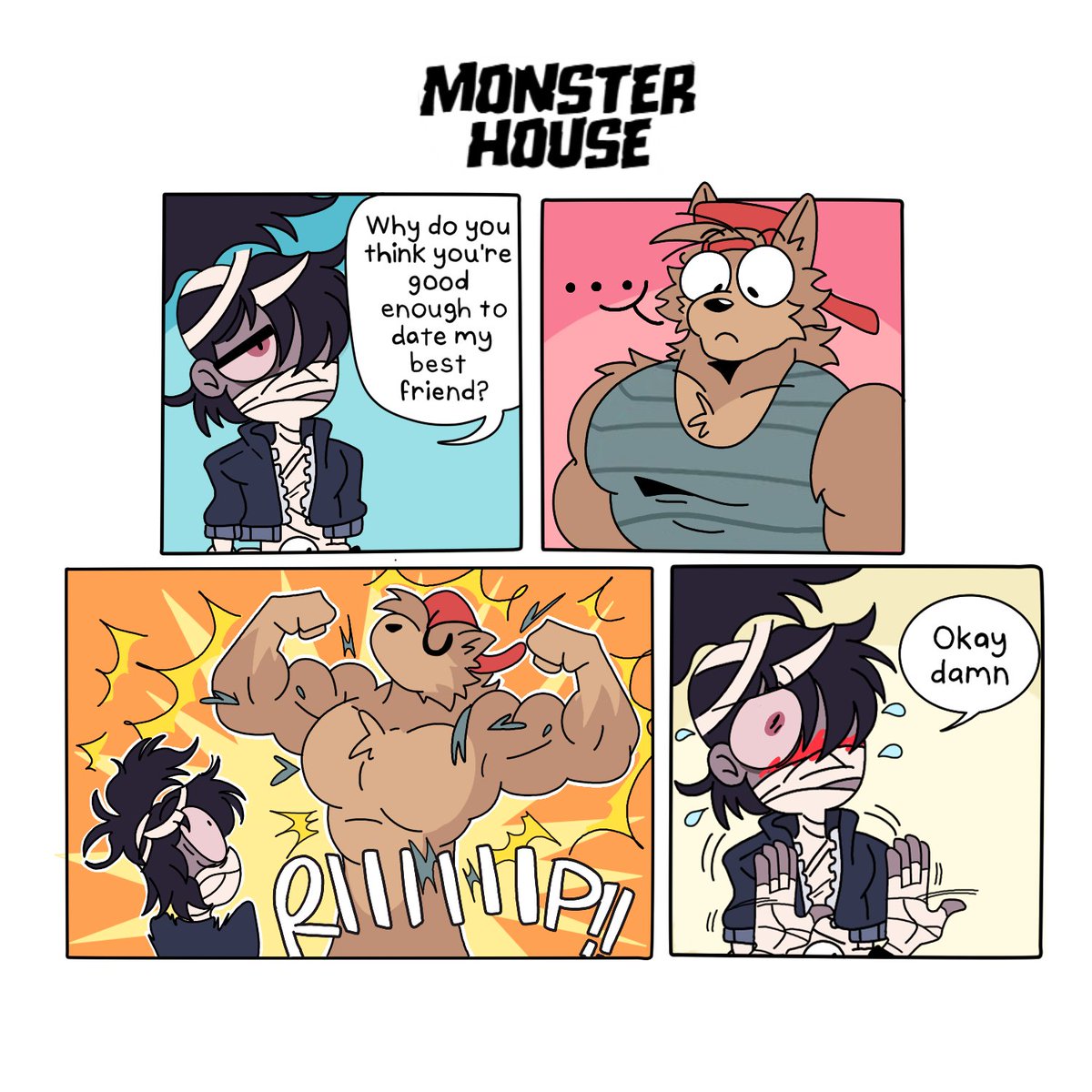 MonsterHouseTvX's tweet photo. Un Cómic protagonizado por Mummy y Clayton
Una Momia y Un Werewolf
Juntos en este divertido cómic en ingles

ENG: Featuring Mummy and Clayton! A Mummy and a Werewolf, teamed up for a fun comic in English. Don't miss this dynamic duo! 🧟‍♂️🐺

#furry #werewolf #furryartist #furryart https://t.co/TbHdyMxYtn