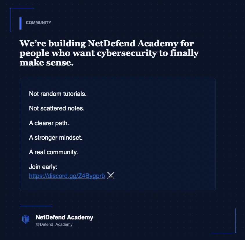 NetDefend Academy tweet media