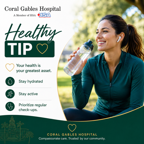coralgableshsa's tweet image. Wellness starts with the choices you make every day

From staying hydrated to keeping active and scheduling routine check-ups, small habits can lead to stronger, healthier outcomes over time.

#HealthTips #GablesTrusted #CoralGablesHospital #HSAStrong #CoralGablesProud