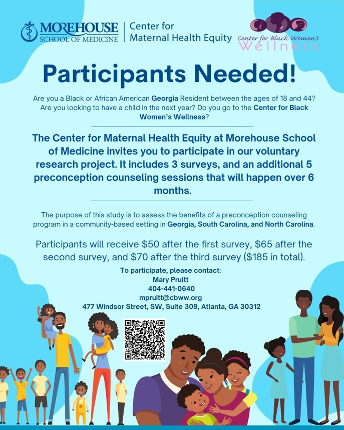 MSM_CMHE's tweet photo. Earn up to $185 while supporting maternal health research—participants needed for an important community study! Sign Up Here:
https://t.co/X6M8N9g8nA https://t.co/vEI5Z7HVe0