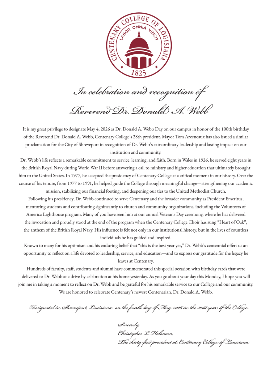 Centenary College tweet media