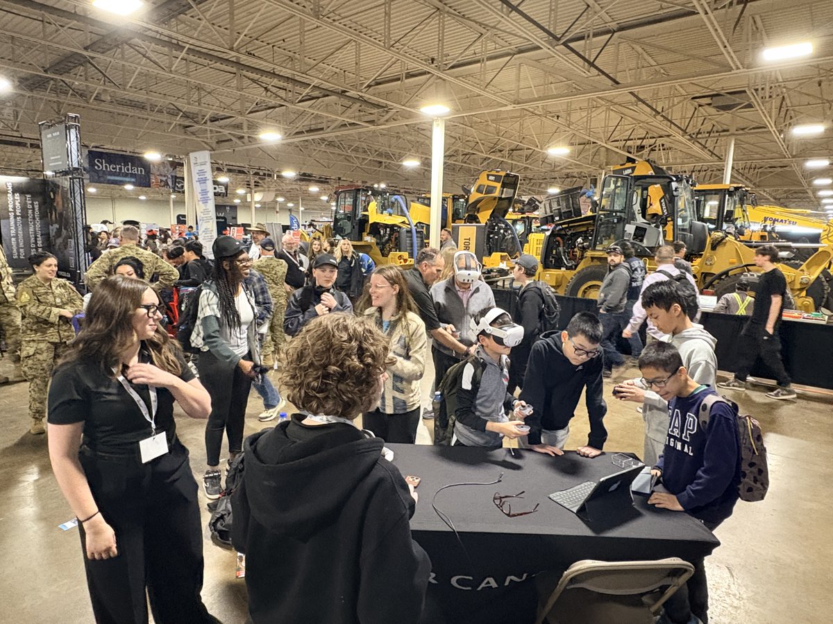 skillsontario's tweet photo. Curious minds at the Skills Ontario Competition are learning about the many fascinating careers in the aviation industry at the @AirCanada TechOps exhibitor booth! Check out these photos and come to the competition to visit the Air Canada TechOps booth.
 
#SkillsOntario #AviationCareers #FutureWorkforce #SkilledTrades #Aerospace #SOC2026