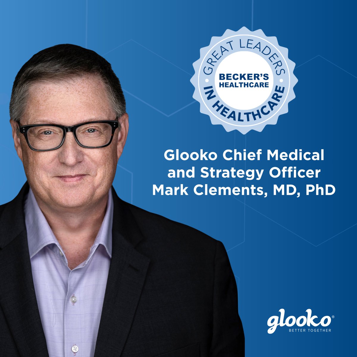 GlookoInc's tweet image. We're proud to share that #Glooko Chief Medical and Strategy Officer Mark Clements, MD, PhD, has been recognized as one of @BeckersHR's 2026 'Great leaders in healthcare.’ Learn about the impact of his leadership in #diabetes care:  ow.ly/nSUT50YUJWv #BetterTogether