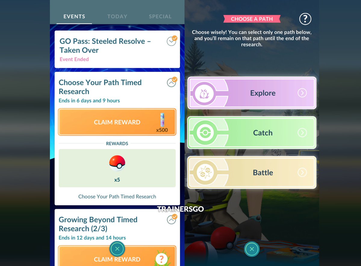 trainersgo2022's tweet image. 🤓 Desde el martes 5 de mayo de 2026 a las 10:00 a. m. (hora local), habrá una investigación temporal ramificada en Pokémon GO.

#pokemongoapp #pokemongo #trainersgo #memoriesinmotion