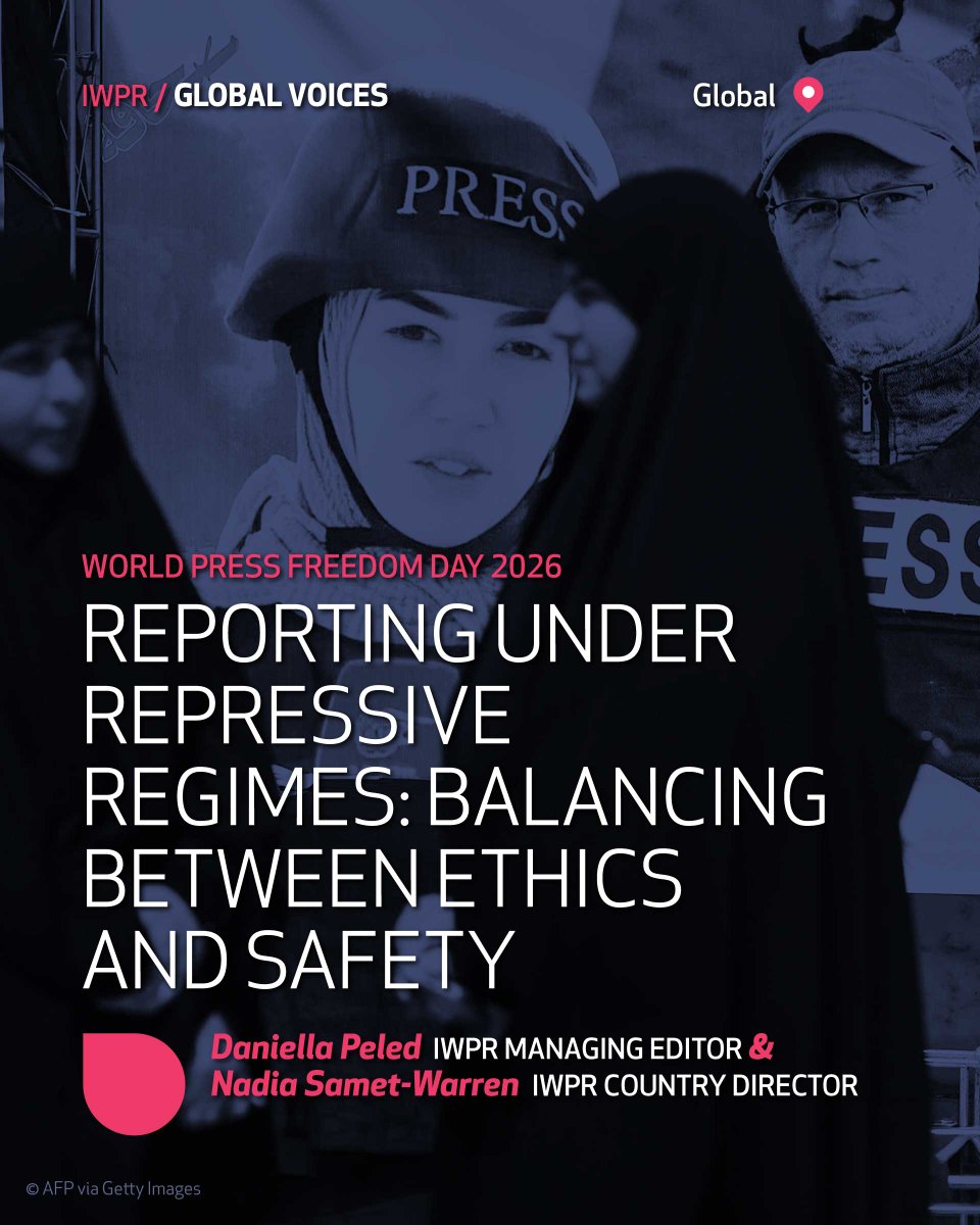 IWPR's tweet photo. “Regardless of location and continuing authoritarian pressures, independent journalism continues to find a way to survive and even flourish."

IWPR's Nadia Samet-Warren and @DaniellaPeled write on #WPFD, with thanks to partners and contributors @jummar_media, The Libyan Center for Freedom of Press, @focostv and @openDemocracy!
#WPFD2026 #journalism