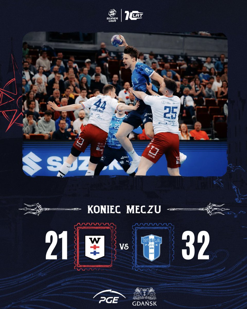 Mistrz Polski dziś za mocny, gratulujemy <a href="/SPRWisla/">ORLEN Wisła Płock</a> 🙌

Drugi mecz półfinałowy już w sobotę o 12:30 w Płocku 📍

#KierunekWybrzeże
<a href="/Grupa_PGE/">PGE Polska Grupa Energetyczna</a> | <a href="/gdansk/">Miasto Gdańsk</a> | <a href="/orlen_superliga/">ORLEN Superliga</a>