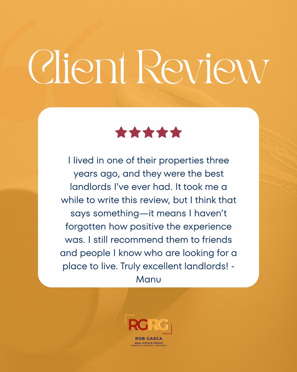 RobGasca_CRE's tweet photo. We’re incredibly grateful for this kind of feedback- it’s what drives everything we do.

We’re grateful for the trust our residents place in us and for every recommendation shared with friends, family, and the community. 🏡

#robgascarealestate #reviews #realestate https://t.co/Zg2WxxSkbn