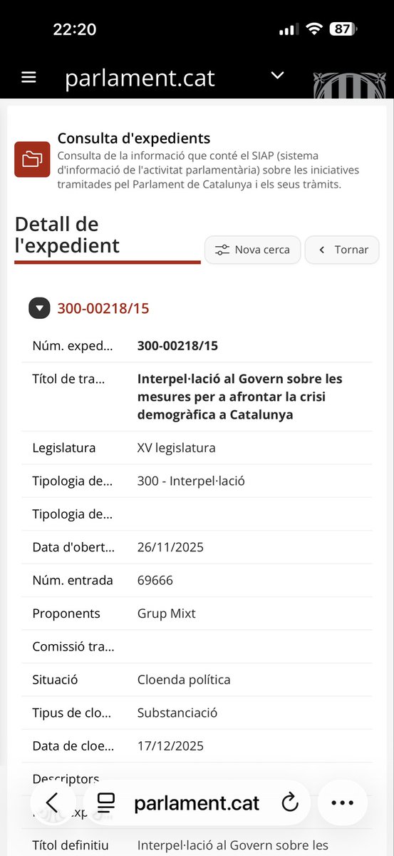 ⏳Fas tard <a href="/KRLS/">krls.eth / Carles Puigdemont</a>, com sempre;
Quan vosaltres hi aneu, nosaltres ja en tornem;
🆘Quan Aliança Catalana vam presentar a finals de l’any passat davant el <a href="/parlamentcat/">Parlament de Catalunya</a> una interpel.lacio alertant de la crisi demogràfica a Catalunya, us en vau ben fotre; vau negar l’evidència i vau