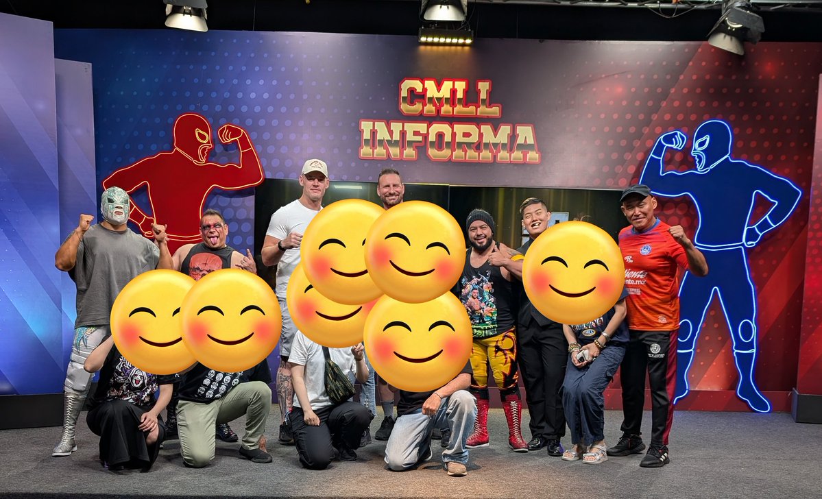 lucha_mexikan's tweet image. ルチャ三昧ツアー3日目！
アレナ・メヒコ日曜日の試合前にインフオルマのスタジオで出場選手とお会いできる時間を作って頂きました！CMLLに感謝です！！！