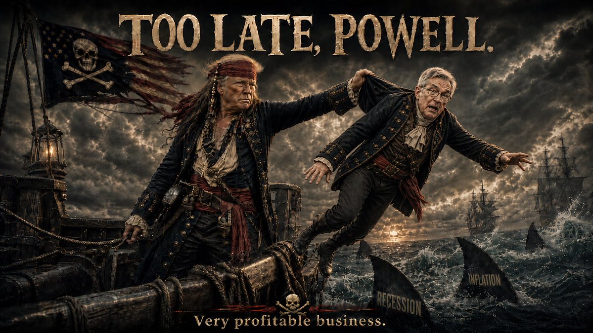 Late on tariffs. 

Late on Iran. 

Late on gas prices. 

"Too late, Powell."