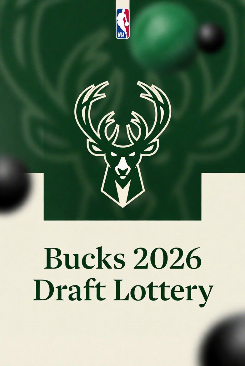 GiannisTake's tweet photo. Bucks Odds for the Upcoming Draft Lottery:

•  No. 1: 0%
•  No. 2: ~0.5%
•  No. 3: ~1.1%
•  No. 4: ~2.1%
•  Top 4 total: ~3.7%
•  No. 8: ~5.4%
•  No. 9: ~5.6%
•  No. 10: ~61.7% (most likely)
•  No. 11: ~21.5%
•  No. 12+: ~2% https://t.co/oKBODVRk0I