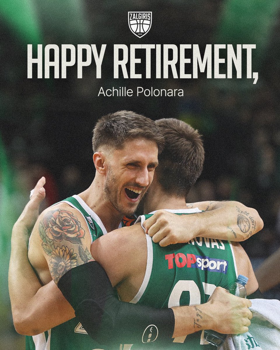 bczalgiris's tweet photo. A true warrior on and off the court - congratulations on a great career, @ilpupazzo33 💚🤝 https://t.co/lVGohoCQhM