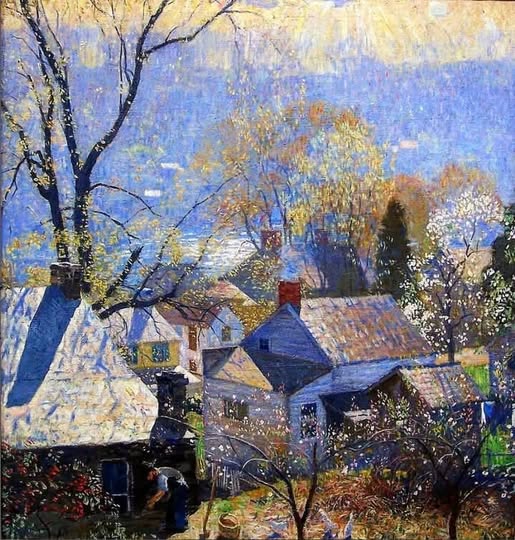 Daniel Garber, 1880-1958  - Spring Time in The Village ', 1917
#art #arts #finearts #painter