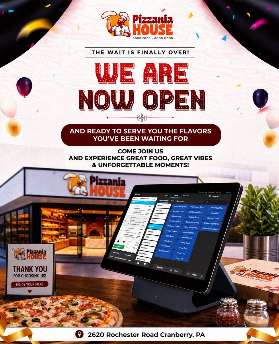 mehank110's tweet photo. Pizzania House in Cranberry Township, PA is now powered by @SkyTabPOS by @Shift4—bringing faster service, smarter operations, and a better customer experience 🍕🚀

#SkyTabPOS #Shift4 #RestaurantTech #POSsystem #CranberryTownship https://t.co/86FgRxej2A