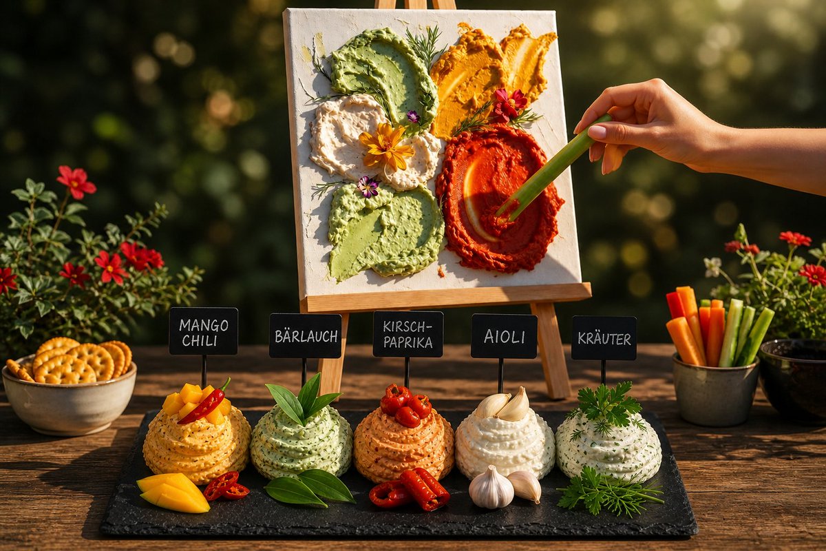 chimigrillt's tweet image. die leckersten Frischkäse Dips  Optional auch mit Staffelei zum "Malen" Buchen Sie uns, wir sind nicht groß, eher klein aber fein und legen höchsten Wert auf Profitechnik und absolut hochwertige Qualität  chimigrillt.de
#dips #grillen #foodlovers #trendyfood #diprezepte