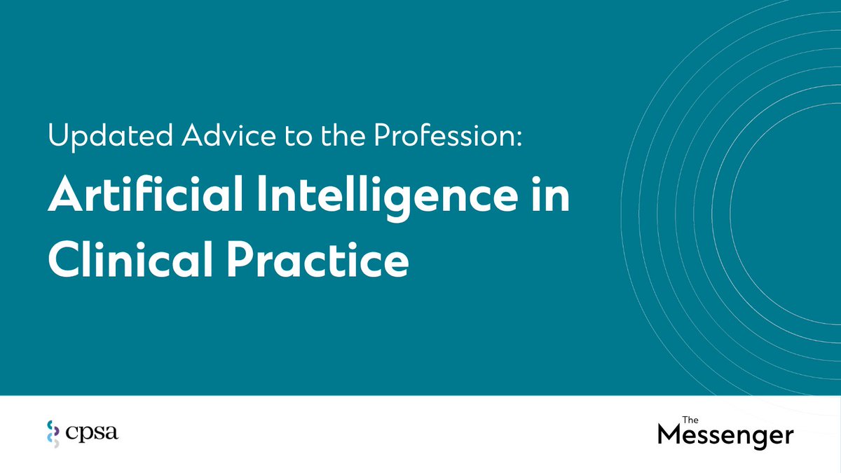 CPSA_CA's tweet photo. CPSA has released an updated Advice to the Profession document on Artificial Intelligence (AI) in Clinical Practice. This document helps clarify expectations for safe and appropriate use and addresses potential benefits and harms of AI use in patient care.
https://t.co/vpO57QVIl0 https://t.co/5TG6SzlUKz