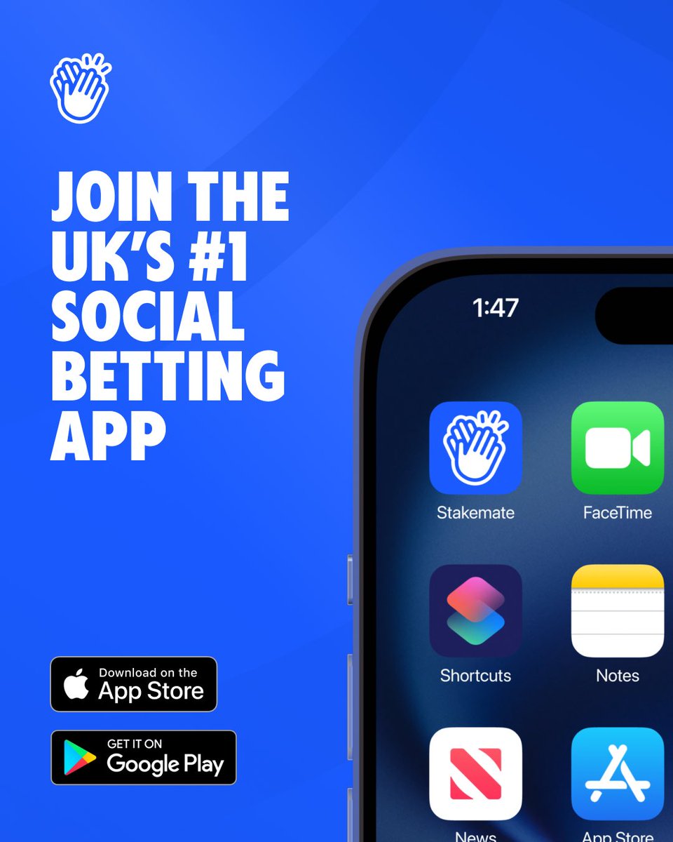 StakemateUK's tweet photo. Bet £10 get £20 in FREE bets! 💸 New to Stakemate? Kick things off the right way New customers only: place any £10 bet to qualify. Minimum 2.0 (1/1) odds. Qualifying bet must settle, excluding cash outs. Bonus credited within 24hr of settlement. 4x £5 Free Bets. Free bets min 3 selections and 3.0 odds. Returns exclude free bet stake. Expiry applies. Full T&Cs at https://t.co/FGuZHxbFbm 18+ | GambleAware