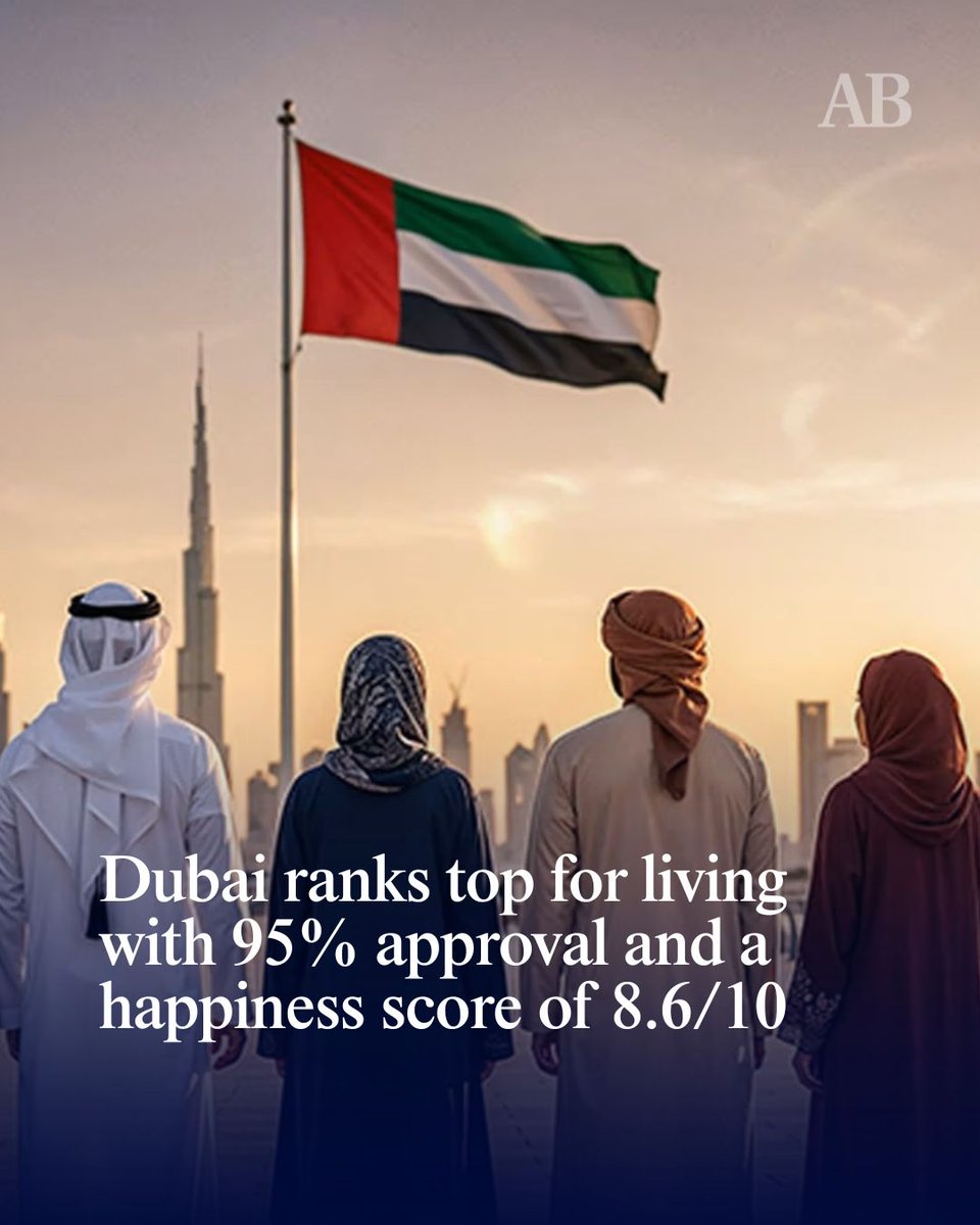 ArabianBusiness's tweet photo. Dubai’s latest Social Survey highlights a 95% resident preference rate and strong quality of life indicators.

Happiness at 8.6, family cohesion at 95.3%, internet access at 98.6%.

Read the full story: https://t.co/LJfrnkPnfO https://t.co/Zk2eWcTNSx