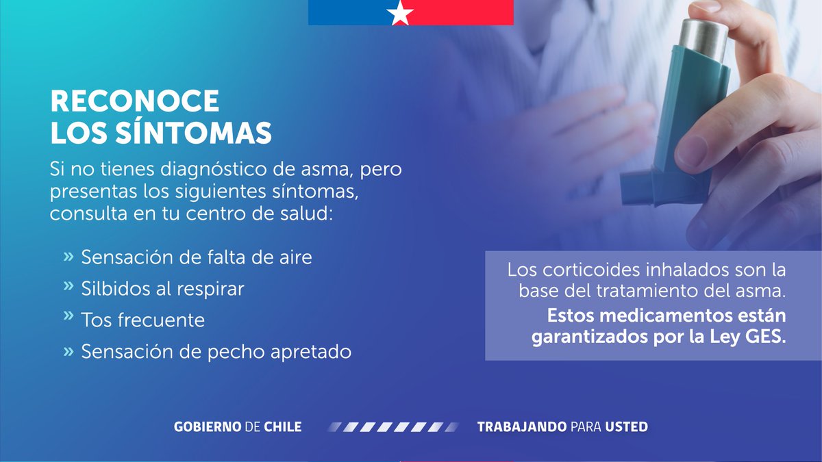 ministeriosalud's tweet photo. 🔵El asma es una enfermedad inflamatoria crónica de las vías aéreas que afecta a más de 260 millones de personas a nivel global.

Conoce más en estas gráficas y recuerda: el diagnóstico y tratamiento para esta enfermedad están cubiertos por el GES para todas las edades. https://t.co/5983nLqDPy