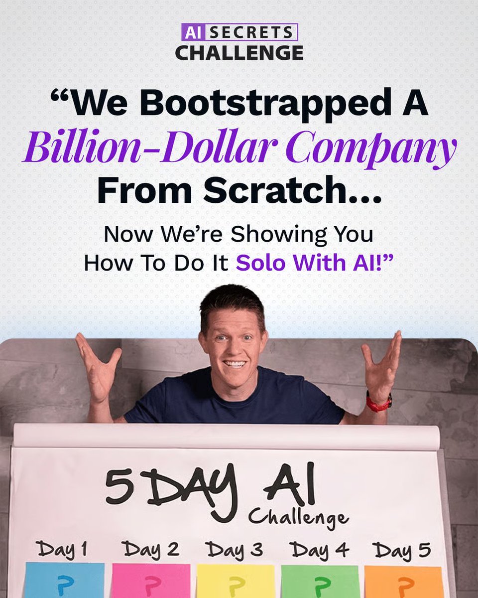 HollyMMB's tweet photo. Who missed the #AI SECRETS CHALLENGE? Who would like to see the replay? I encourage you to start with Day 5.

https://t.co/HZtjuZmHcl https://t.co/FMwLRx6jke