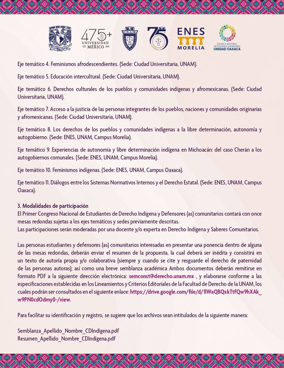 DerechoUNAMmx's tweet photo. 🌱📚 Participa en el Primer Congreso Nacional de Estudiantes de Derecho Indígena y Defensores(as) Comunitarios.

Entérate aquí de todos los requisitos para participar en alguna de las sesiones.
📅 Del 19 al 22 de mayo https://t.co/7ge7WeBOkP