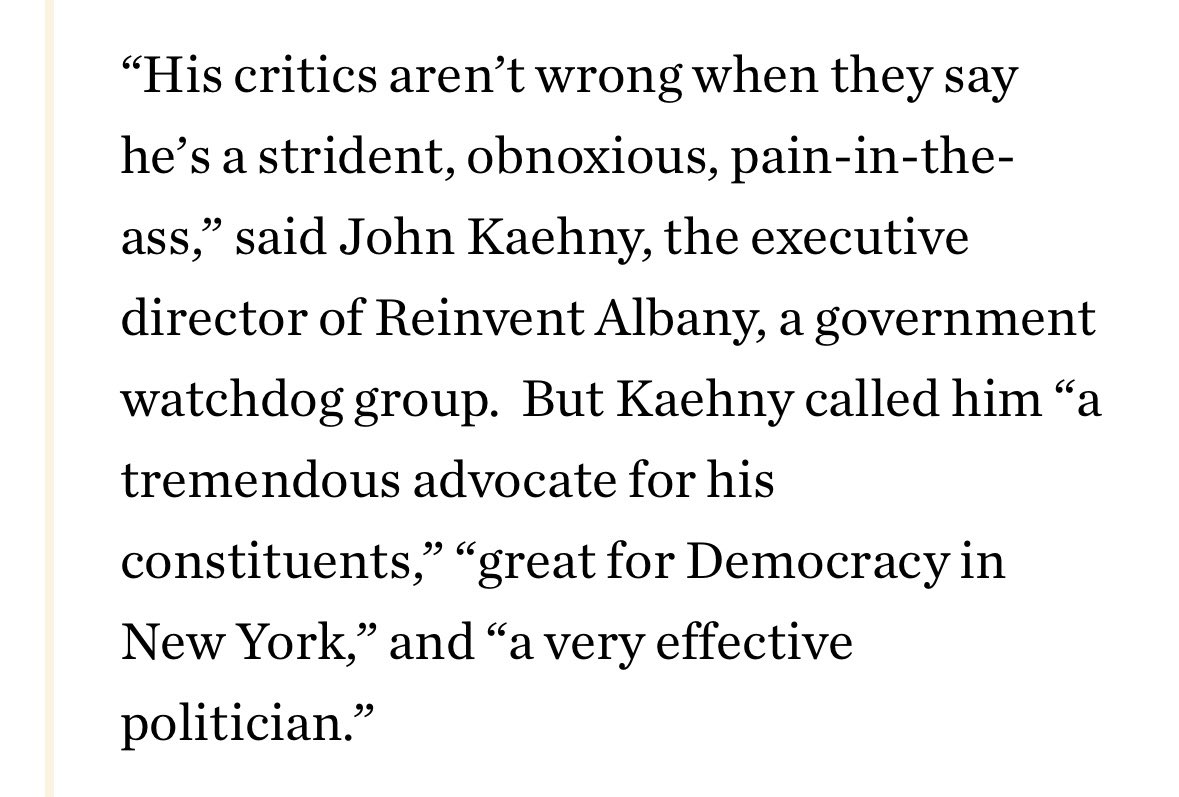 JamesSkoufis's tweet photo. I’ll take “pain-in-the-ass” but “very effective” any day of the week. So do my constituents — and so should all New Yorkers.

Thanks to @nysfocus for the wide-ranging piece. https://t.co/ANp3SSRgyN