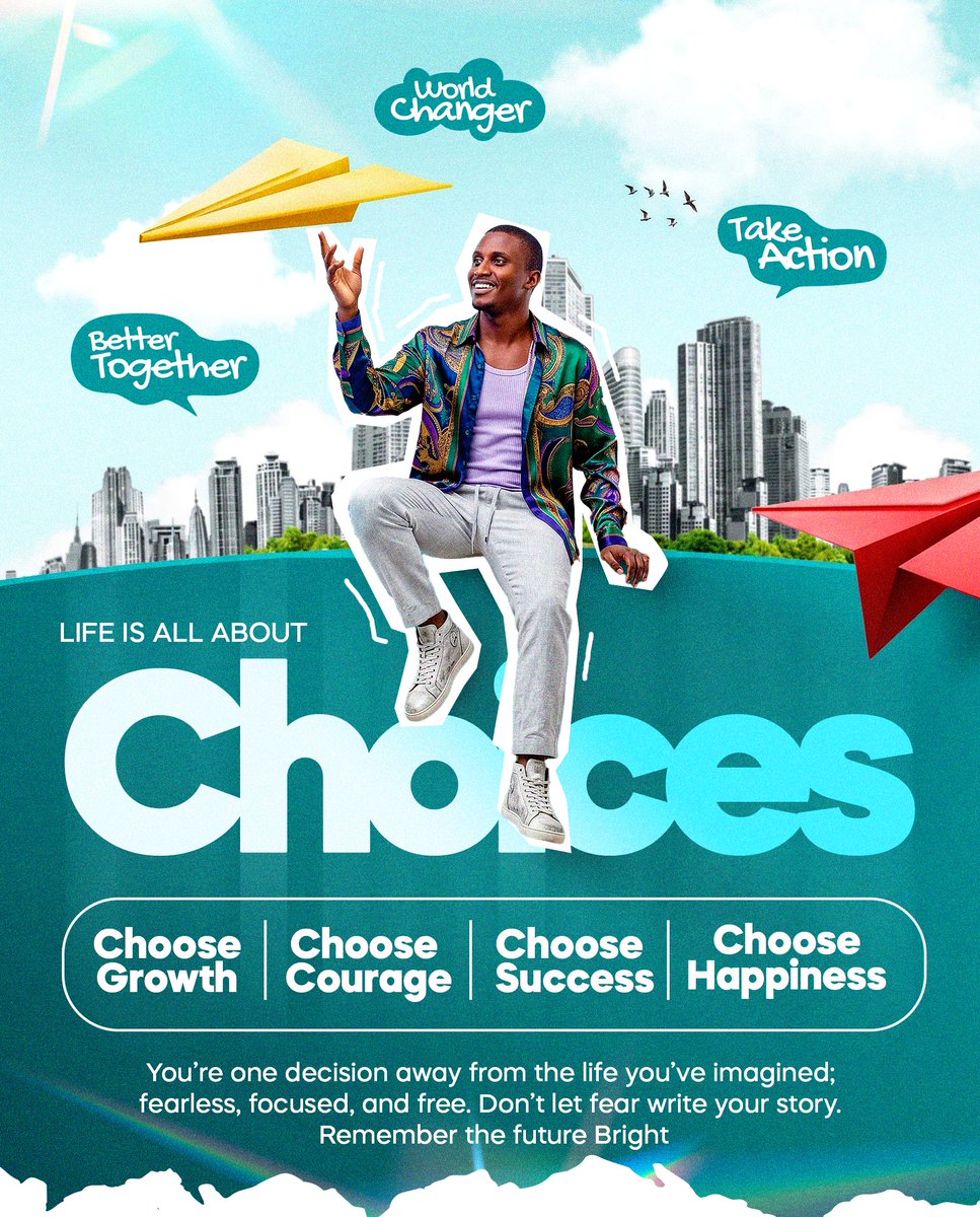 dezzy_chiraboh's tweet image. Day 6/100 ⚡

Life is about choices.
What you choose defines you.
What are you choosing today?

#100DaysOfDesign #Mindset #DesignLife #Discipline