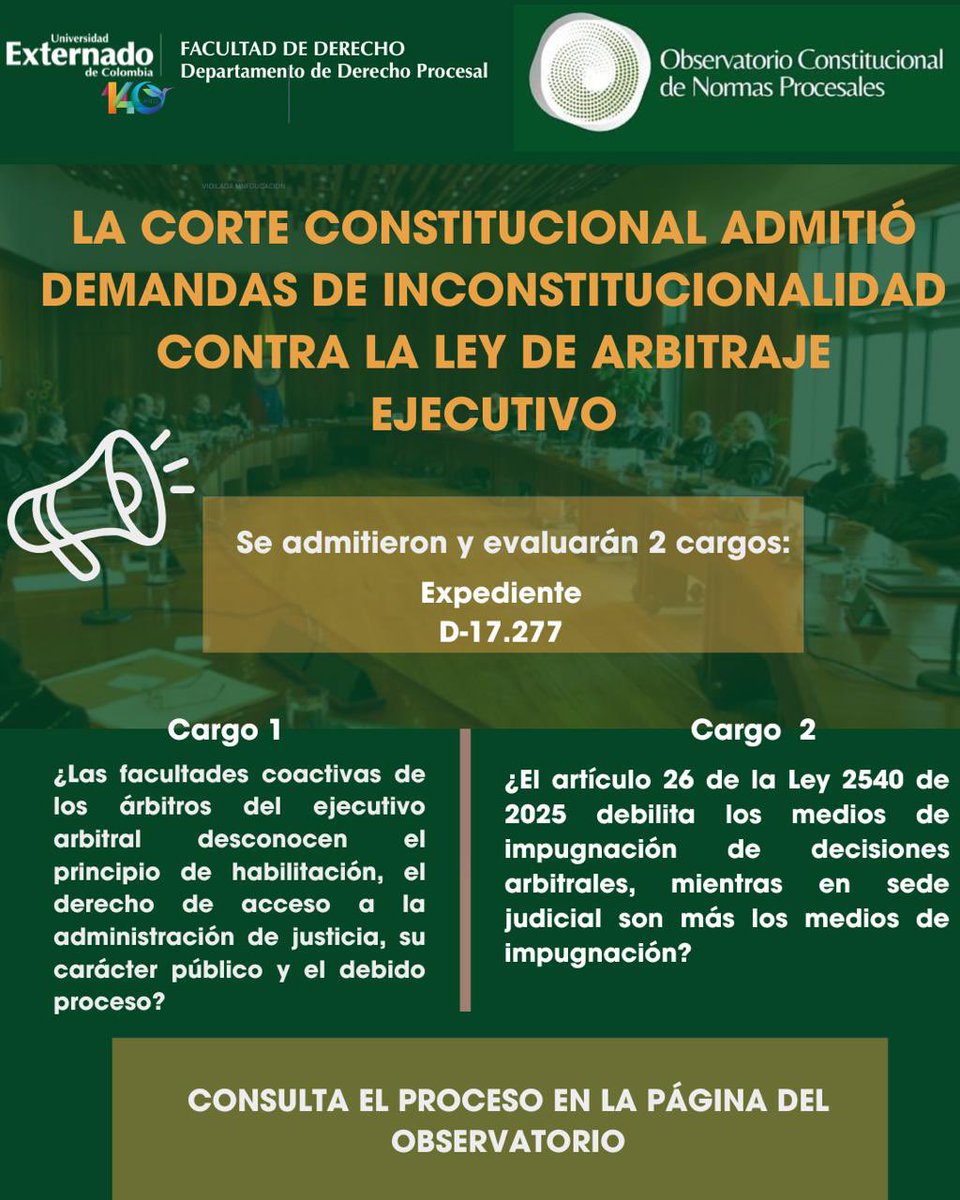 Departamento Derecho Procesal. U. Externado. tweet media