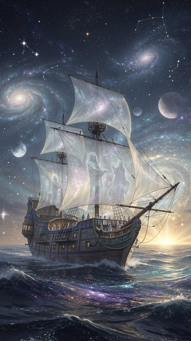 wallpaper_fm's tweet image. Sailing through galaxies, celestial crew charted a course between cosmic secrets.

#Wallpapers #Wallpapers4k #CosmicVoyage #CelestialSailing #StellarJourney #MysticalCrew #AstralWaters