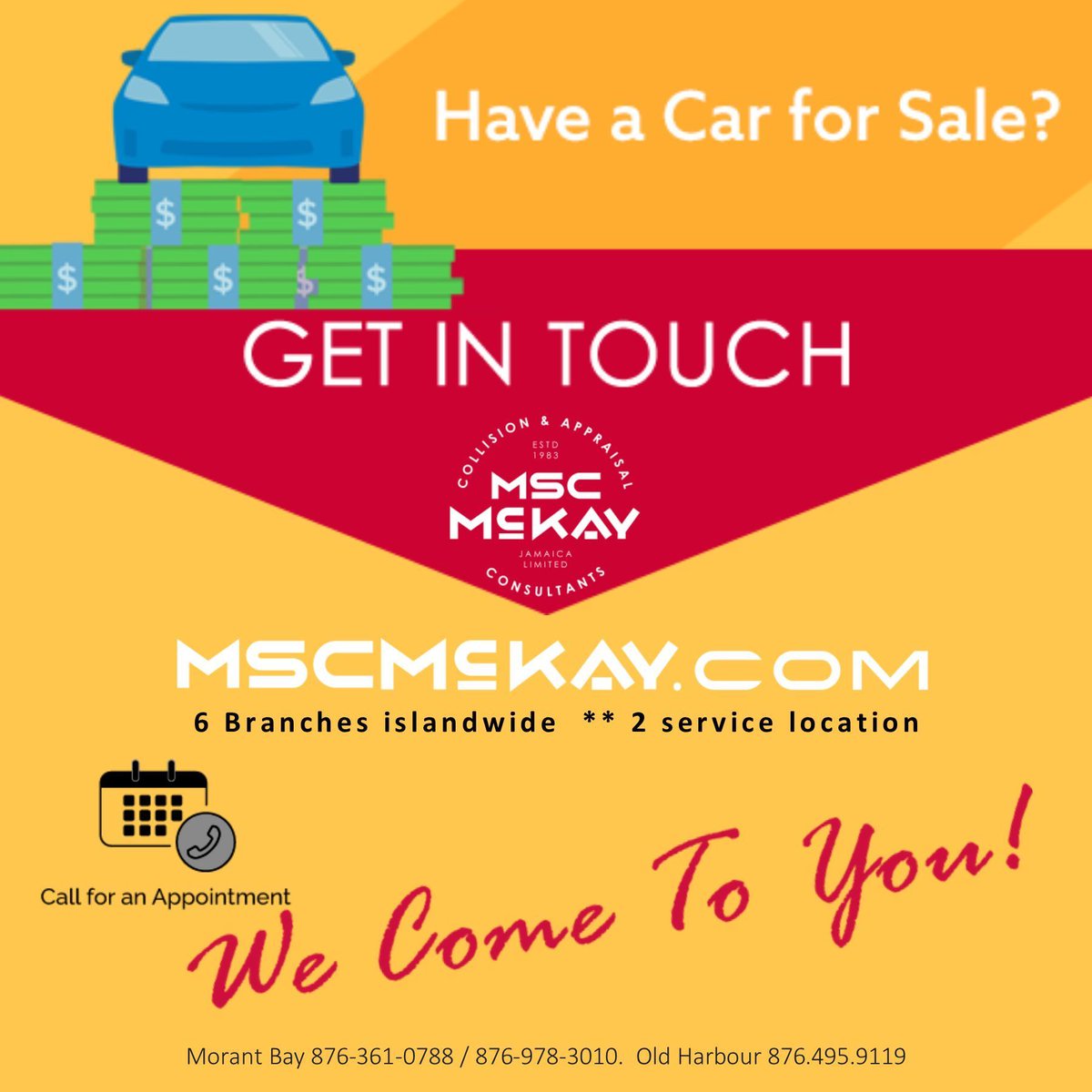 MscMckay's tweet image. Our Valuation Inspection Report outlines your vehicle’s condition &amp;amp; establishes its market value for selling, insuring, securing a loan, or confirming asset worth. Visit mscmckay.com to pre register or call to schedule your appointment.
.
.
.
#vehicle #Jamaica