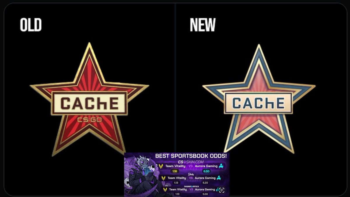 StanaSebastian's tweet image. Old School Icon or New Era Minimalist? The CACHE pin just got a whole new look. 👈 OLD vs. NEW 👉 Which one are you wearing? Comment your pick! #CS2 #CSGO"