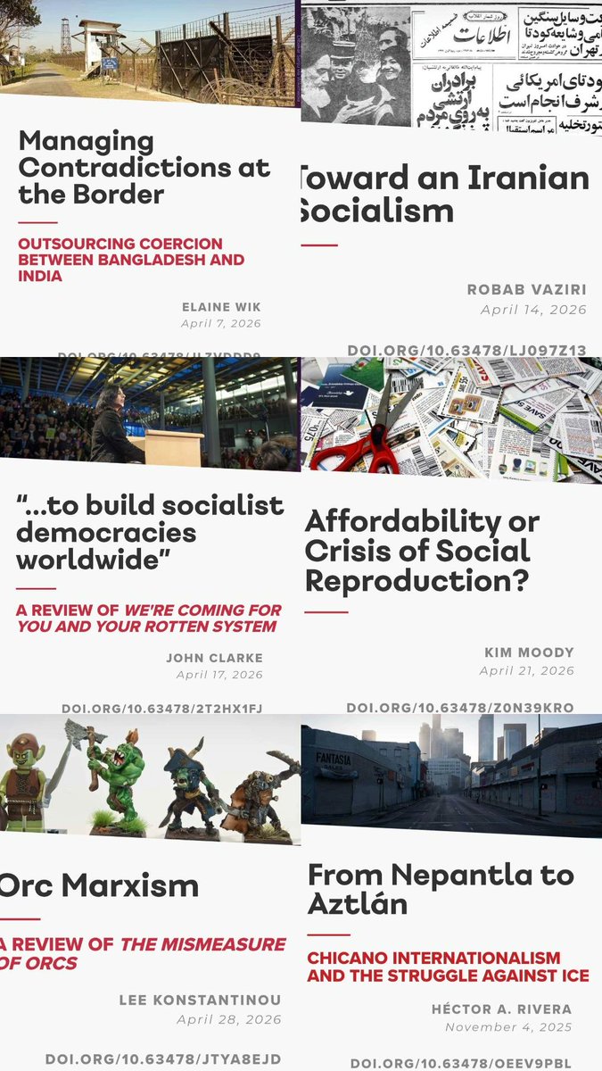 JournalSpectre's tweet photo. Thanks to all our authors from April: Elaine Wik, @robabvaziri, @JohnClke , Kim Moody, and @LKonstan.

Links to all of these pieces in the comments. https://t.co/gOgSK17Sc2