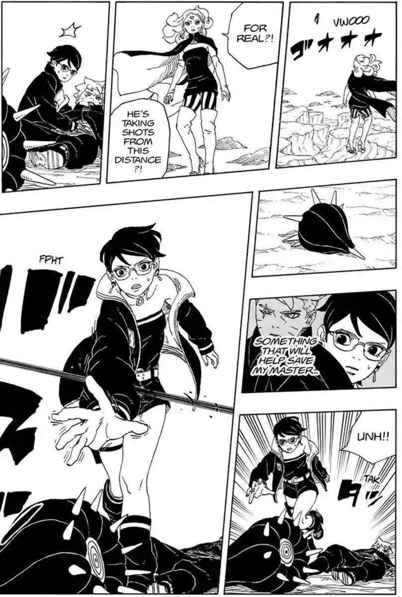 Thorn Soul Bulb. Sumire appears on the cover of a very curious chapter where #Borusara showcase their connection &amp; communication. In the scene where Sarada looks for Sasuke’s thorn soul, she understood with just one look from #Boruto that it had to be rescued.