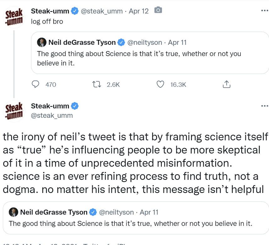 MarkLillyWrites's tweet photo. @neiltyson Owned by a frozen meat company's social media manager. https://t.co/RYIxAcZP4k