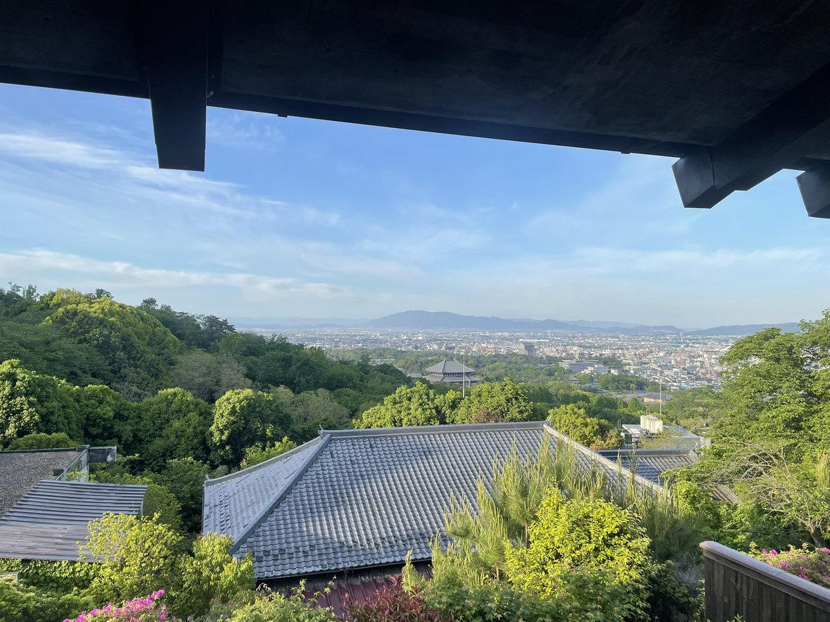 voshans's tweet image. Room with a view…

#Nara #Japan 

#Mikasa #Ryokan 

Te zien is #Todaiji. De centrale hal van deze tempel is een van ‘s werelds grootste houten bouwconstructies. Daarbinnen staat 15 meter hoog bronzen #boeddhabeeld. 

Dinsdag 5 mei 2026, 06.13 uur 

#fotografie #photography