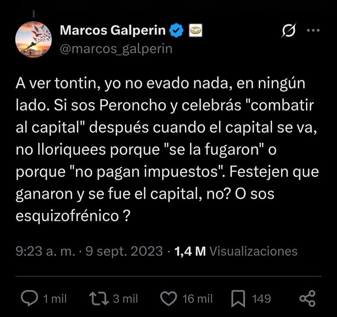 <a href="/marcos_galperin/">Marcos Galperin</a> Como siempre Chadperin tirando factos.