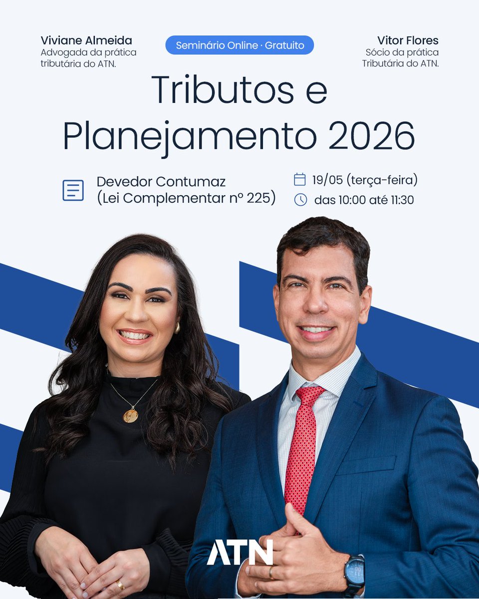 tax_vitor's tweet image. Quem é o "devedor contumaz" e como a Receita Federal irá cobrar tributos dele? Falaremos online sobre o tema no dia 19.05 (terça-feira).   

Inscreva-se! tinyurl.com/Devedor-Contum… 

#devedorcontumaz #tributos #reformatributaria