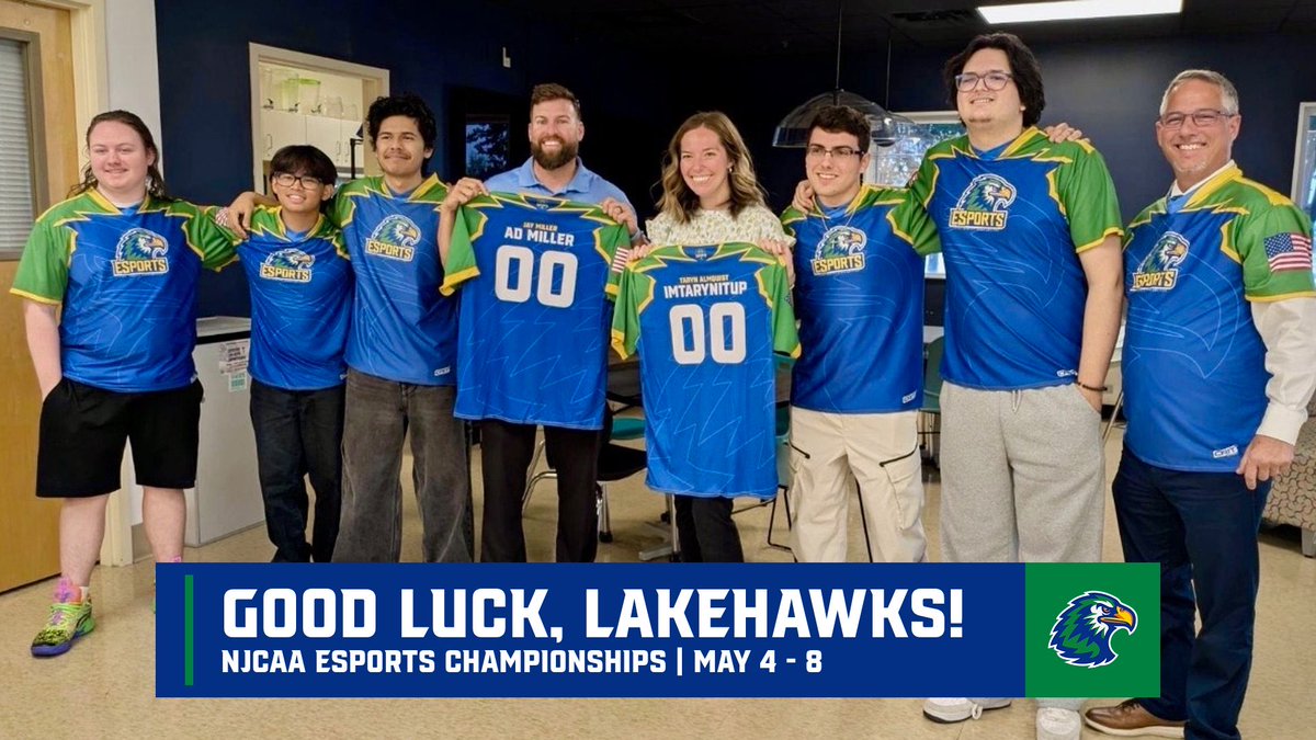 LakehawkSports's tweet photo. Good luck to the Lakehawk ESports team this week as they compete in the NJCAA ESports Championships! ๐ค
Tonight, they take on defending champs Bryant & Stratton College in the finals playing Marvel Rivals at 6pm
#WingsUp #NJCAAe https://t.co/EQZjb8irWx