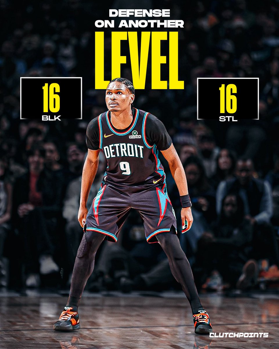 This wasn’t just good defense. It was rare. Ausar Thompson just became the first player since LeBron James in the 2016 Finals to record 15+ steals and 15+ blocks in a playoff series.

🔒16 blocks.
🔒16 steals.

He also tied Victor Wembanyama for most block and Marcus Smart for