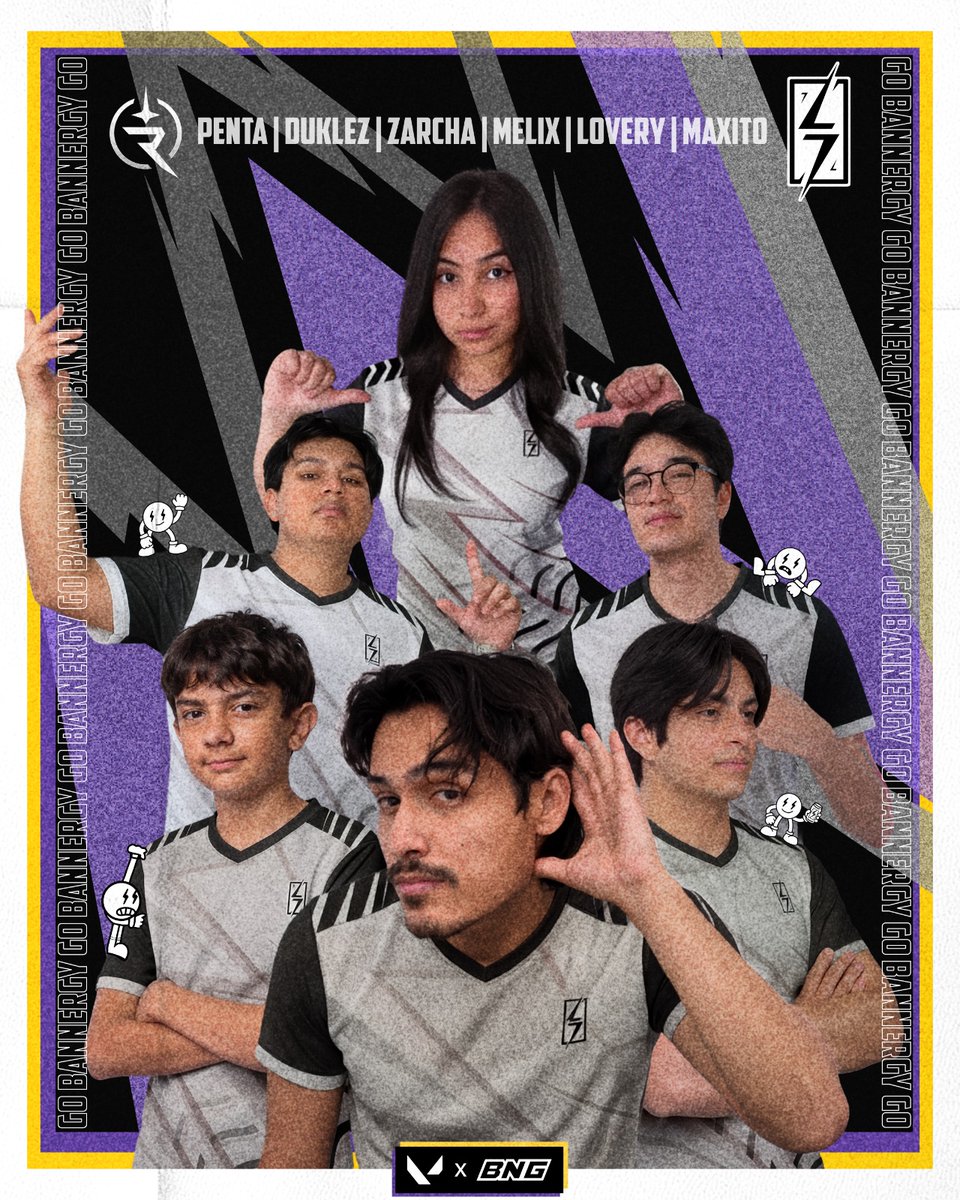 ⚡️Bienvenidos a Bannergy⚡️

📣Les presentamos al equipo que nos estará representando en la #Radiant_Circuit | <a href="/hexaesportstv/">Hexa Esports</a>

<a href="/Star11Penta/">Penta</a>
<a href="/Duklezfps/">Duklezfps</a>
<a href="/Zarcha20/">ZarCha</a>
<a href="/The__Melix/">BNG Melix</a>
<a href="/Lovery_yyy/">Lovery</a>
<a href="/MaxitoPlus/">Maxito</a>

#GoBannergy #RiskItAll⚡️