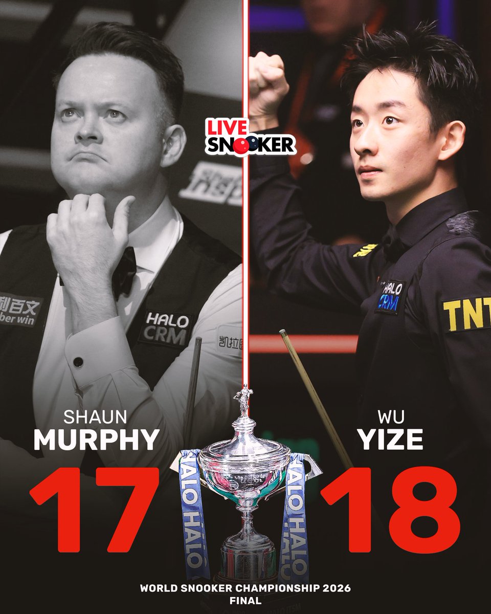 𝗪𝗨 𝗜𝗦 𝗧𝗛𝗘 𝗪𝗢𝗥𝗟𝗗 𝗖𝗛𝗔𝗠𝗣𝗜𝗢𝗡 🌎🏆

22-year-old sensation Wu Yize becomes the 2026 World Snooker Champion after an epic deciding-frame victory over Shaun Murphy in the final at The Crucible! 🇨🇳