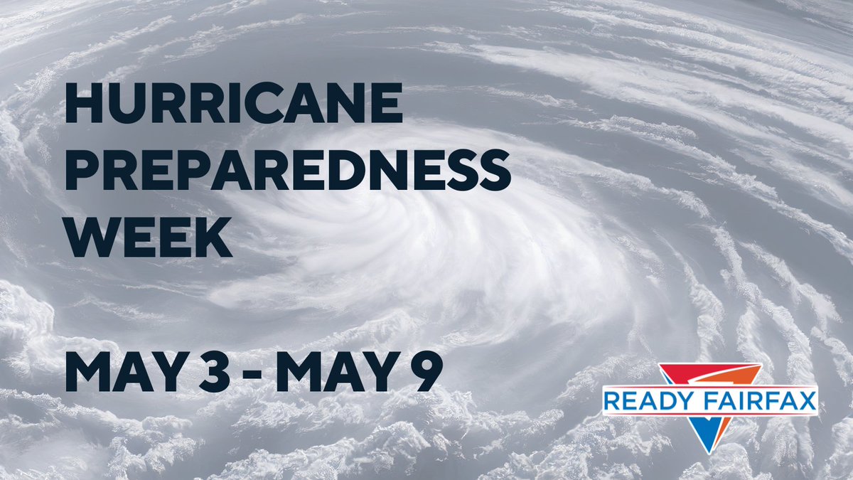 ReadyFairfax's tweet image. Hurricane season starts June 1. 🌪️

Use Hurricane Preparedness Week to make a family plan—know where you’ll go and how you’ll stay connected.

#BePrepared