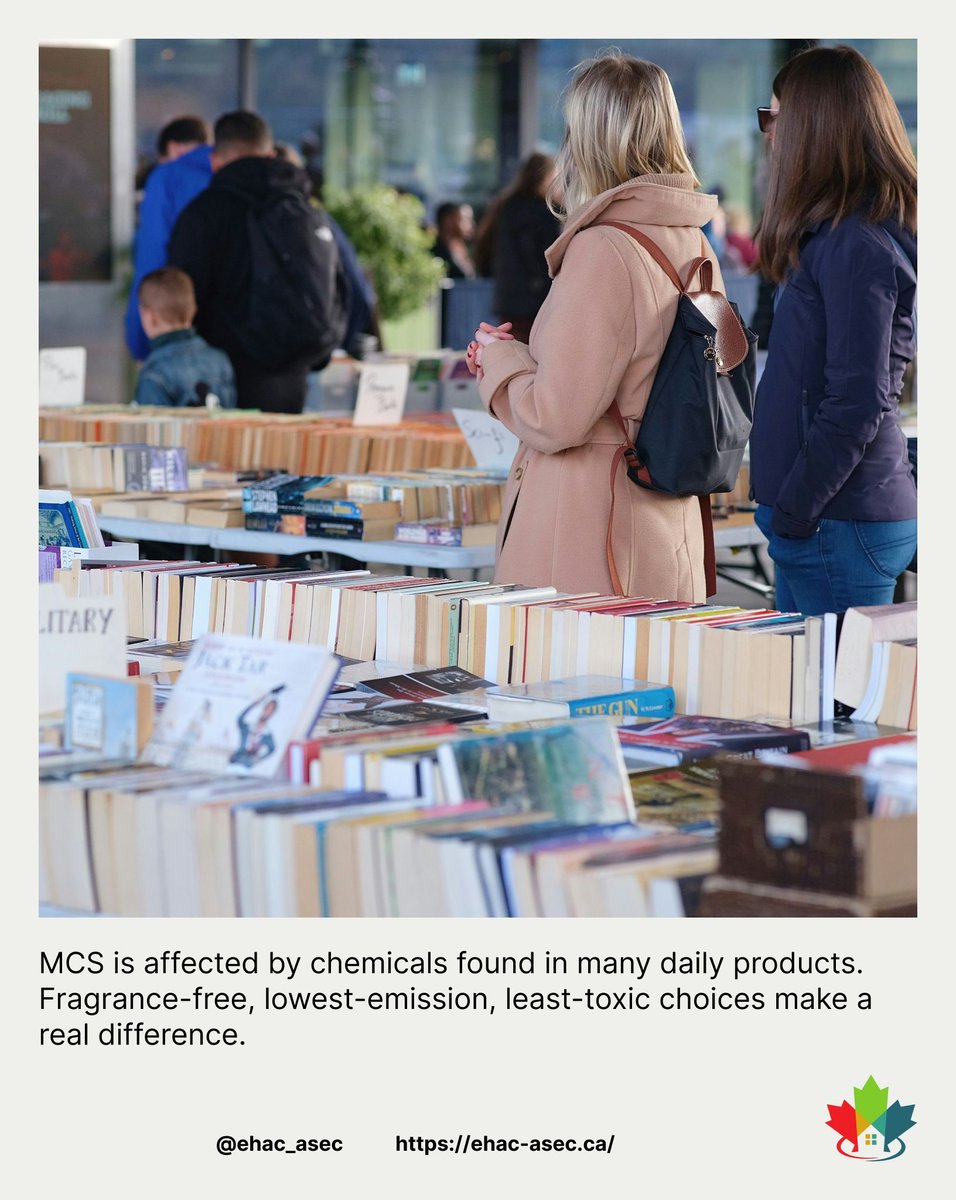 EHAC_ASEC's tweet image. MCS is triggered by everyday chemical exposures — perfumes, cleaning products, pesticides, and more.
Fragrance-free, lowest-emission, least-toxic choices create more accessible spaces for everyone.
#MCS #RightToBreathe