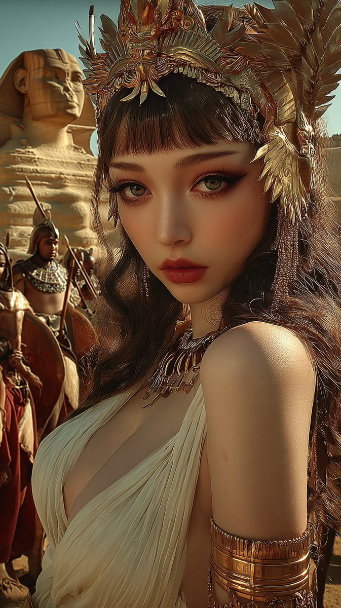 abuzaki1978's tweet image. Cleopatra selfie before the Sphinx 👑🐪
drop your Egyptian art below ✨
#AIArt #DigitalArt