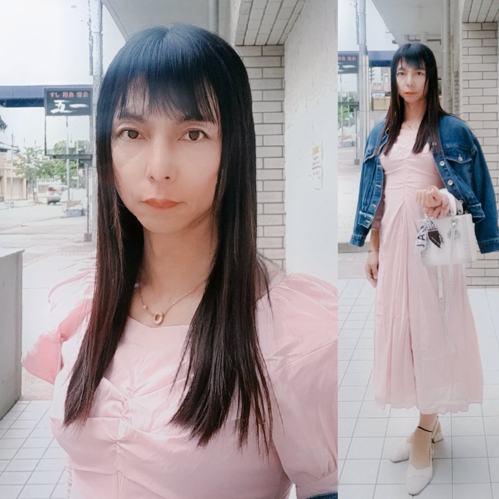昨シーズンに購入したけど着損ねた桜色のワンピース👗🌸 いつもの